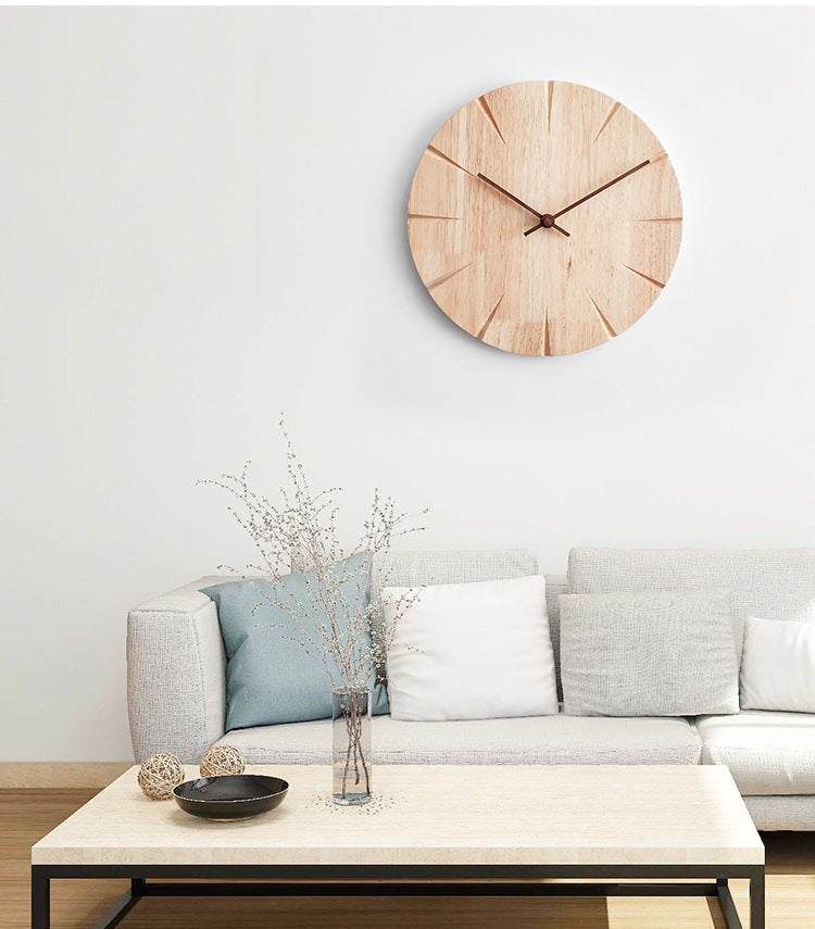 12 inch Solid Wooden Wall Clock Home Living Room Wall Clock Decorative Clock - Wall Clock by PMc TechLife | Online Shopping South Africa | PMc TechLife | Buy Now Pay Later Mobicred