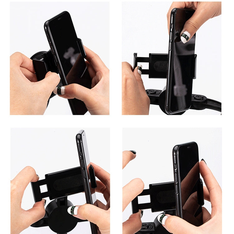 Telescopic Adjustment Live Frame Desktop Tablet Mobile Phone Bracket, Specification: K07 Three-seat With Fill Light (Black) - Stand by PMC Jewellery | Online Shopping South Africa | PMC Jewellery | Buy Now Pay Later Mobicred