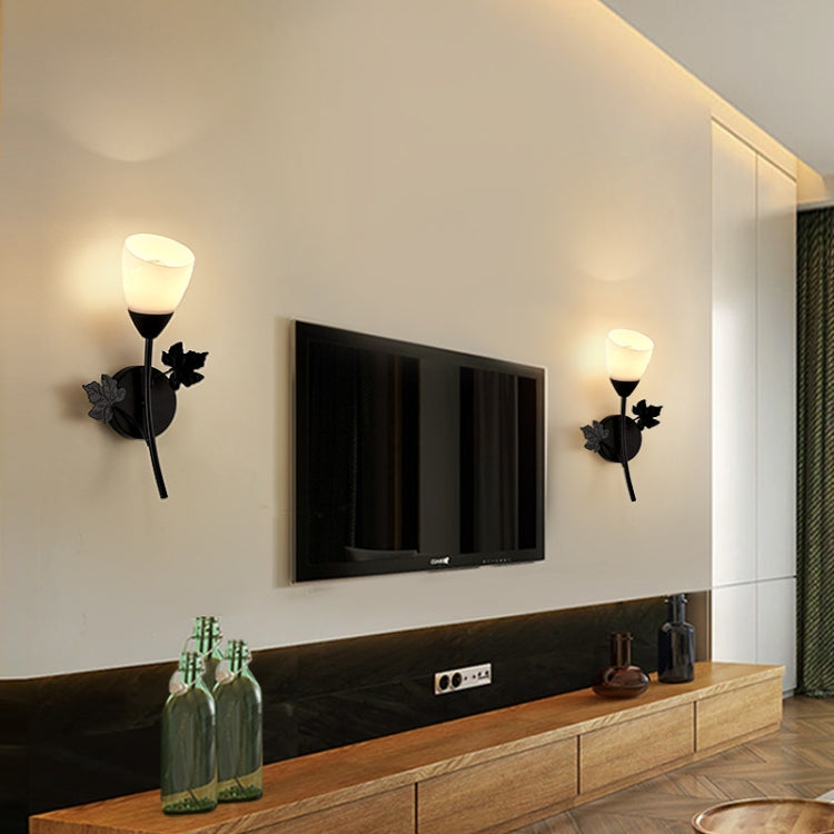 6014 Iron Wall Lights LED Bedroom Bedside Lights Postmodern Corridor Trump Light Hotel Restaurant Lighting, Power source: 12W White Light( Black Single Head) - Wall Lamps by PMc TechLife | Online Shopping South Africa | PMc TechLife | Buy Now Pay Later Mobicred