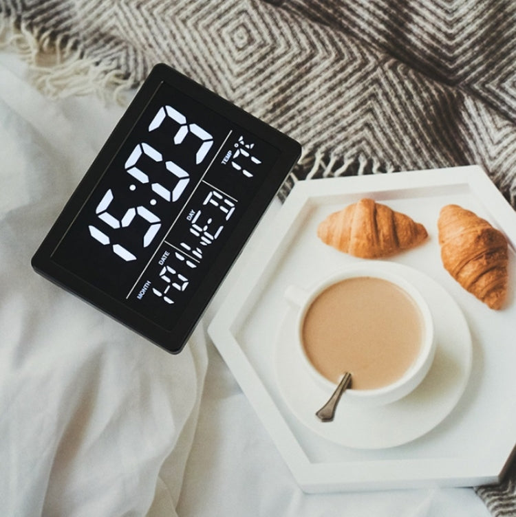 Large Screen LED Clock Bedside Multifunctional Electronic Alarm Clock(White Shell White Light) - Alarm Clocks by PMc TechLife | Online Shopping South Africa | PMc TechLife | Buy Now Pay Later Mobicred