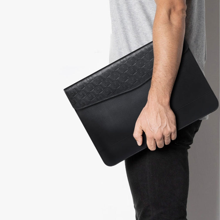 Horizontal Embossed Notebook Liner Bag Ultra-Thin Magnetic Holster, Applicable Model: 13 inch( Black) - 13.3 inch by PMC Jewellery | Online Shopping South Africa | PMC Jewellery | Buy Now Pay Later Mobicred