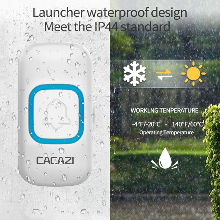 CACAZI V028F Wireless Music Doorbell without Battery, Plug:UK Plug(Black) - Wireless Doorbell by CACAZI | Online Shopping South Africa | PMC TechLife | Buy Now Pay Later Mobicred