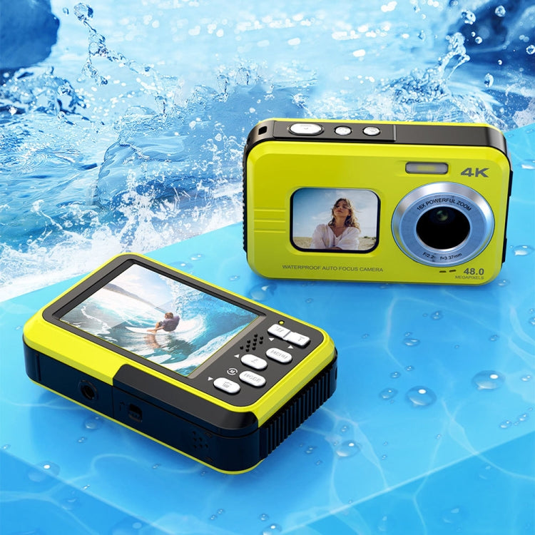 WDC901 3.5m Waterproof 48MP HD Dual Screen Outdoor Sports Digital Camera EU Plug(Green) - Children Cameras by PMC TechLife | Online Shopping South Africa | PMC TechLife | Buy Now Pay Later Mobicred