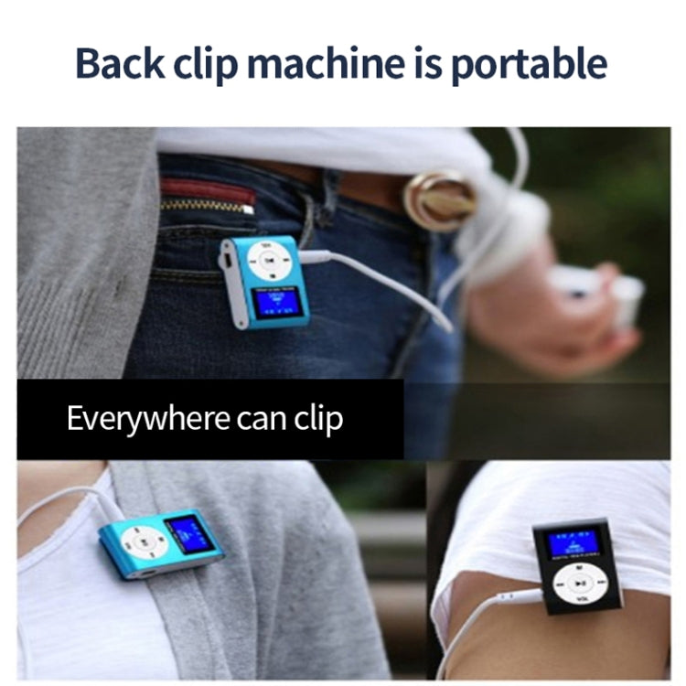 128M+Earphone+Cable Mini Lavalier Metal MP3 Music Player with Screen(Silver Gray) - MP3 Player by PMC TechLife | Online Shopping South Africa | PMC TechLife