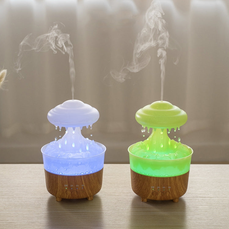 V50 Desktop Colorful Night Light Humidifier Wood Grain Water Drop Aroma Diffuser, Spec: UK Plug(Green) - free shipping - PMC TechLife - Order now!