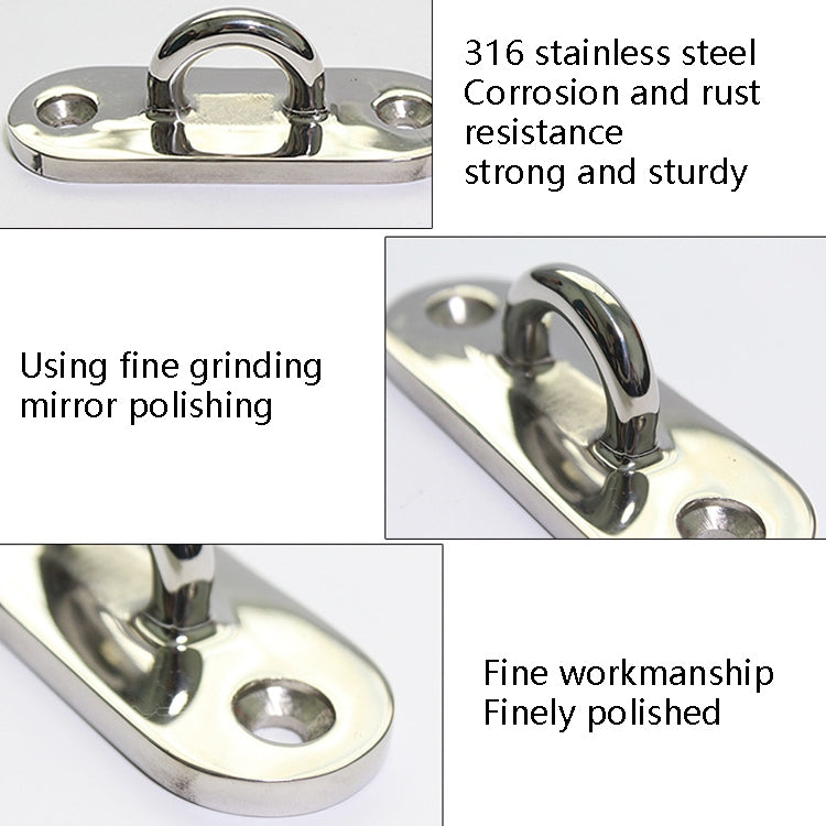 316 Stainless Steel Oval Boat Plate Seat Hand Rowing Boat Fixed Seat Accessories, Specification: 75mm - Marine Accessories & Parts by PMC TechLife | Online Shopping South Africa | PMC TechLife | Buy Now Pay Later Mobicred