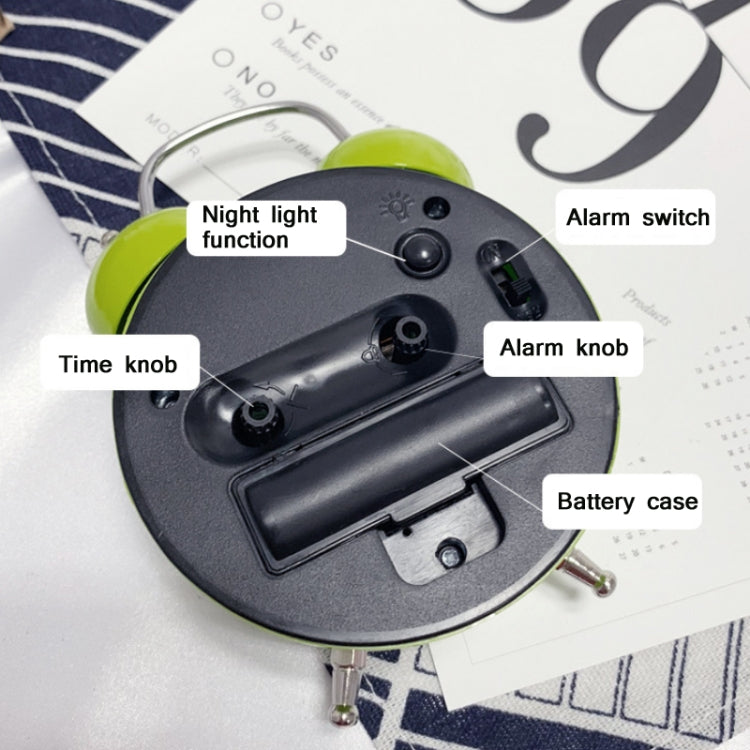 Children Cartoon Apple-Shaped Bedside Mute Desk Clock Metal Bell Digital Alarm Clock(Red) - free shipping - PMc TechLife - Order now!