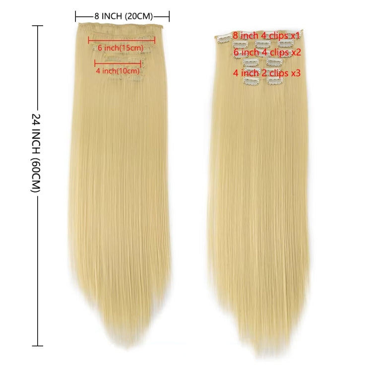 6 In 1 60cm Card Hair Extension Piece 16 Card Long Straight Hair Wig Piece, Color: 2.1BH613 - free shipping - PMC TechLife - Order now!