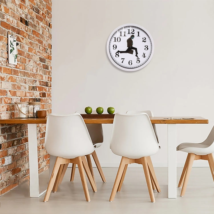 Walking Clock Businessman Briefcase Glass Wall Clock Personality Clock Decoration Round Clock(Black) - Wall Clock by PMC TechLife | Online Shopping South Africa | PMC TechLife | Buy Now Pay Later Mobicred