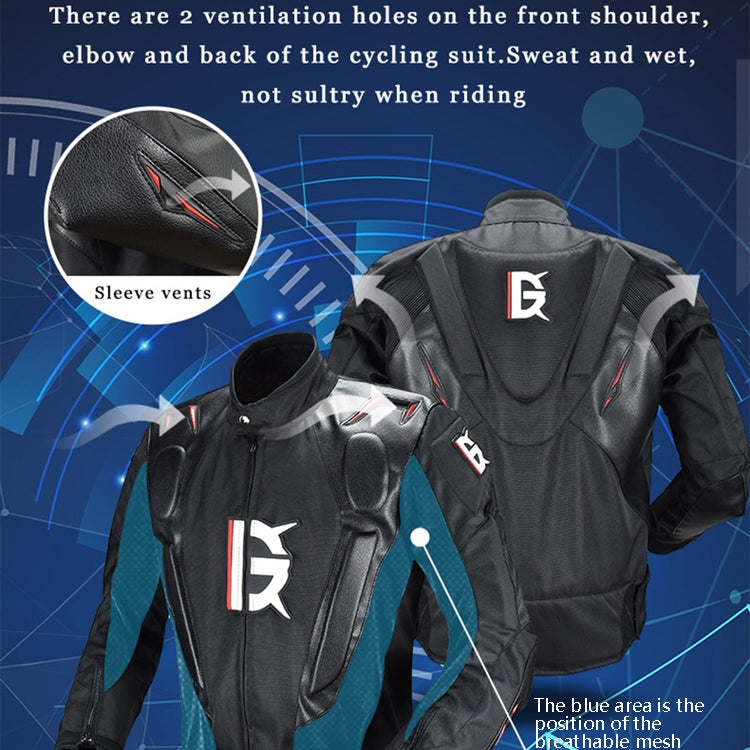 GHOST RACING GR-Y09 Motorcycle Four Seasons Racing Suit Locomotive Riding Anti-Fall Rally Suit, Size: XXL(Black) - free shipping - PMC Jewellery - Order now!