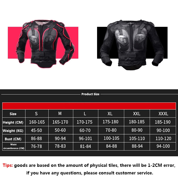GHOST RACING F060 Motorcycle Armor Suit Riding Protective Gear Chest Protector Elbow Pad Fall Protection Suit, Size: XXXL(Black) - free shipping - PMC TechLife - Order now!