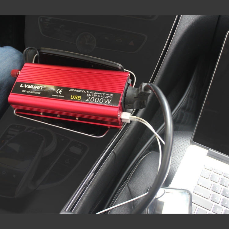 LVYUAN Car Inverter Dual USB Power Converter, Specification: 12V to 220V 1500W UK Plug - Modified Square Wave by PMC TechLife | Online Shopping South Africa | PMC TechLife | Buy Now Pay Later Mobicred