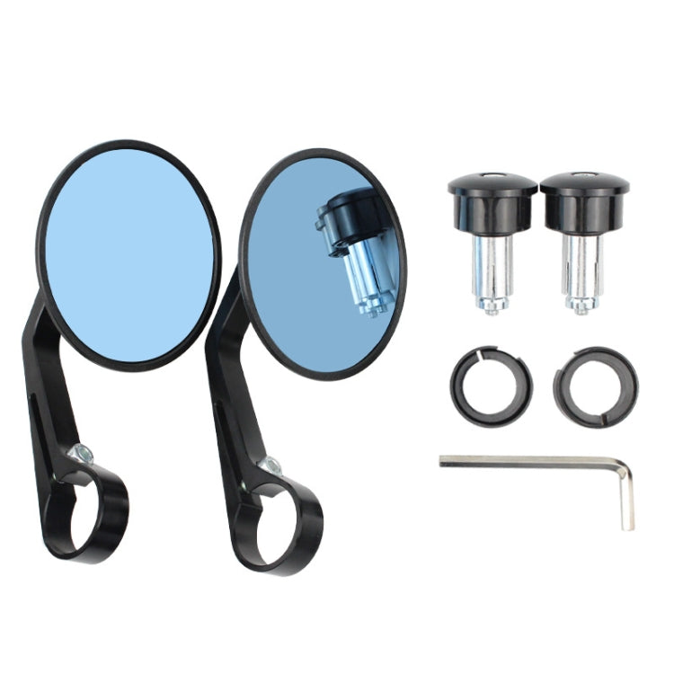 Motorcycle Electric Vehicle Modified Accessories Retro Circular CNC Hand Mirror Rear View Mirror(Black) - Side Mirrors by PMC TechLife | Online Shopping South Africa | PMC TechLife | Buy Now Pay Later Mobicred