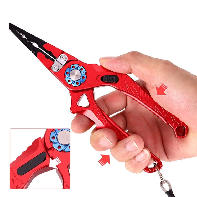 Multifunctional Open-Loop Lead-Pressing Fishing Pliers With Lock(Red) - free shipping - PMc TechLife - Order now!