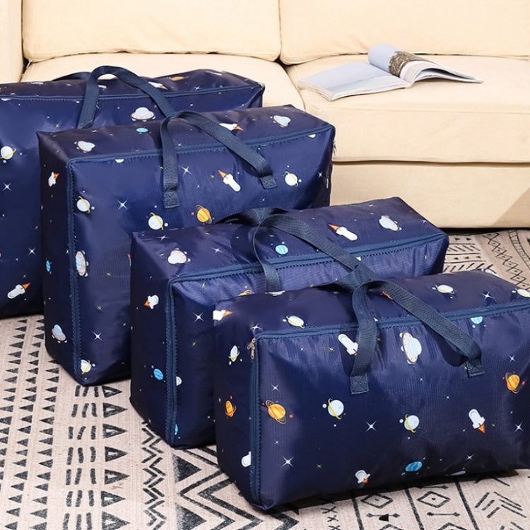 Oxford Cloth Quilt Moisture-Proof & Waterproof Storage Bag Zipper Portable Moving Luggage Bag, Specification: 55x33x20cm(Blue Triangle) - Storage Bags by PMC TechLife | Online Shopping South Africa | PMC TechLife