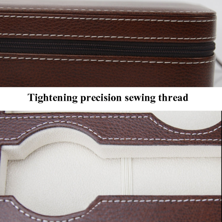 8-Digit Watch Storage Box Watch Display Box Portable Watch Travel Bag, Specification: 24 x 18 x 6cm(Brown) - free shipping - PMC TechLife - Order now!