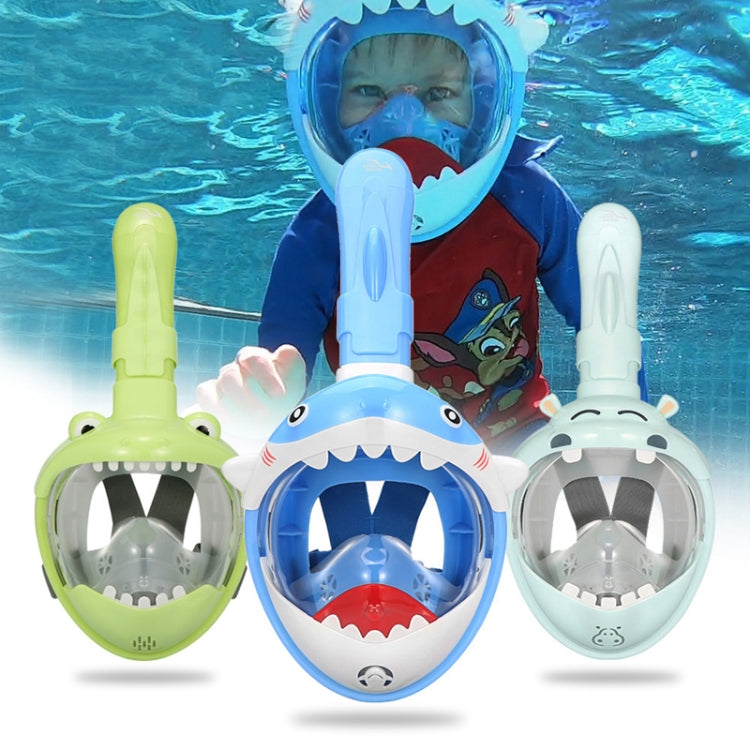 Cartoon Kids Full Dry Diving Mask Swimming Anti-Fog Snorkeling Mask, Size: XS(Shark Blue) - Diving Mask by PMC TechLife | Online Shopping South Africa | PMC TechLife | Buy Now Pay Later Mobicred
