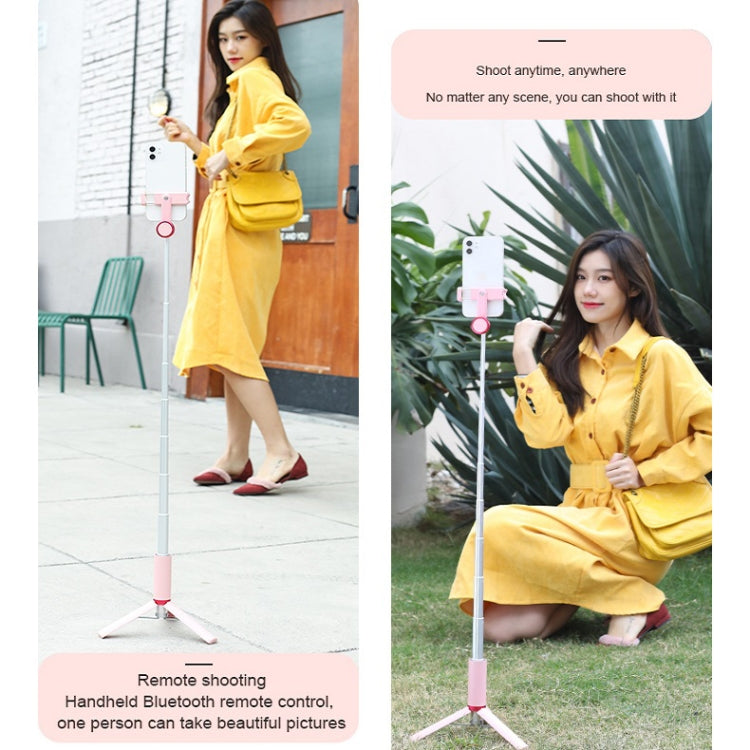 CYKE N-MY Integrated Tripod Bluetooth Live Selfie Stick(Pink) - Selfie Sticks by CYKE | Online Shopping South Africa | PMC TechLife | Buy Now Pay Later Mobicred