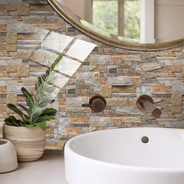 12 PCS 10 x 20cm Brick Pattern Crystal Film Glossy Tile Sticker Floor Sticker(KIT021) - Wall Tile Stickers by PMC TechLife | Online Shopping South Africa | PMC TechLife