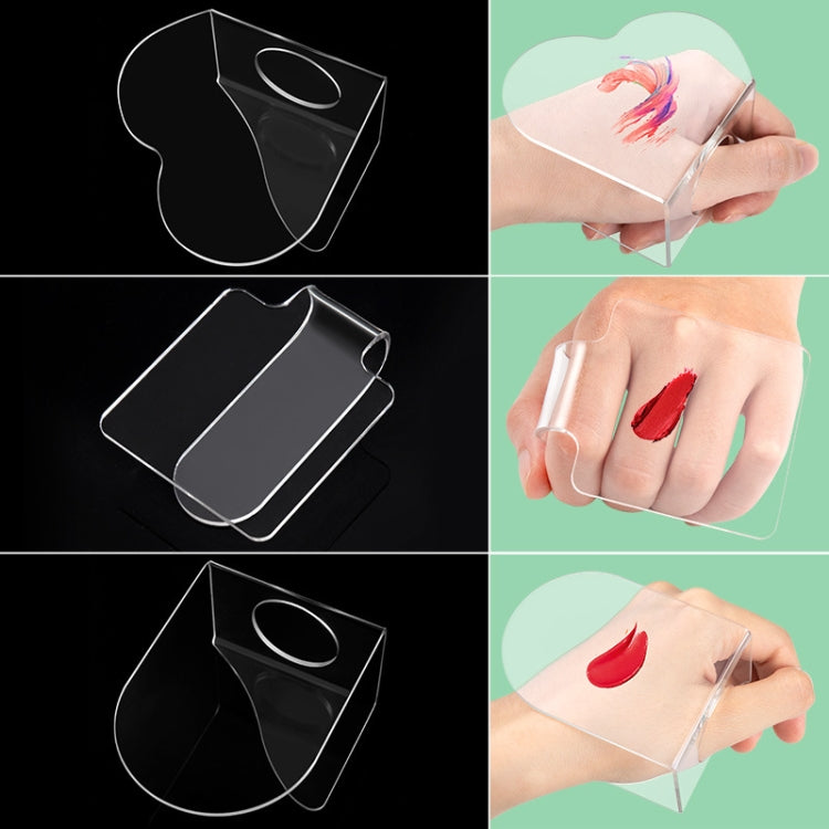 Acrylic Makeups Manicure Transparent Palette With Color Stick, Specification: Half-ring Plate+Stick - free shipping - PMC Jewellery - Order now!