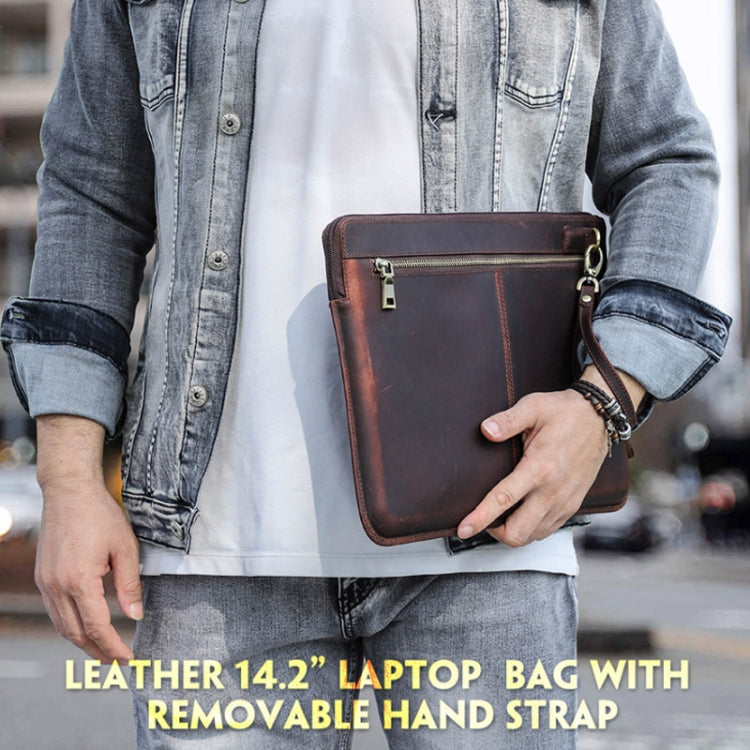 CONTACTS FAMILY Leather Laptop Sleeve For Macbook Pro 14.2 Inch(Coffee) - free shipping - PMC Jewellery - Order now!