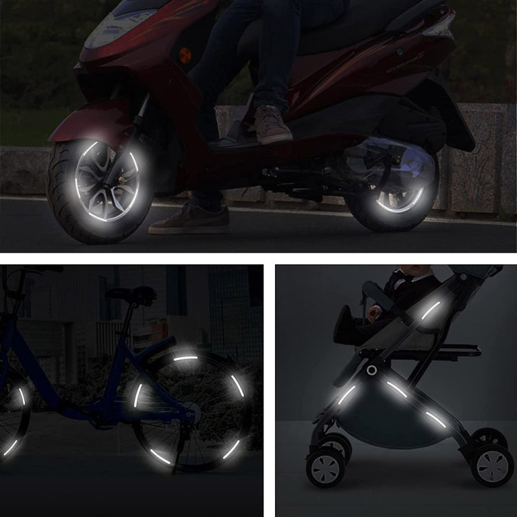 10pcs /Set Car Wheel Reflective Stickers 3D Personal Decoration Tire Warning Stickers(Silver White) - Decorative Strip by PMC TechLife | Online Shopping South Africa | PMC TechLife