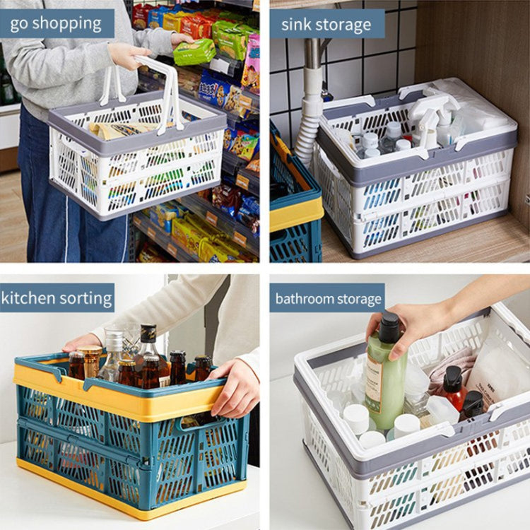 Foldable Picnic Basket Supermarket Shopping Basket,Size: 25x30.5x44cm(Green Coffee) - Storage Boxes by PMC TechLife | Online Shopping South Africa | PMC TechLife | Buy Now Pay Later Mobicred