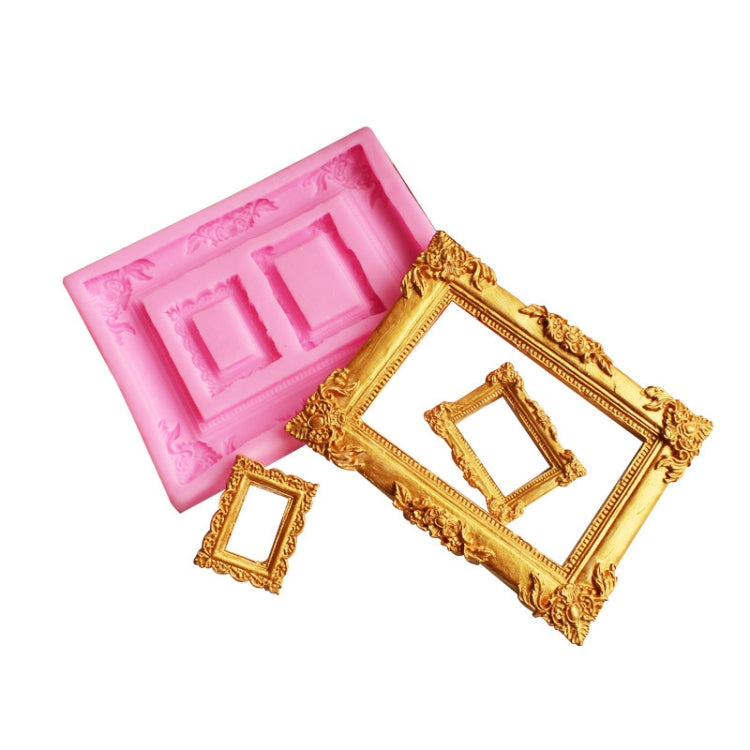 Vintage Photo Frame Liquid Silicone Fondant Mould(Pink) - Food Molds by PMC TechLife | Online Shopping South Africa | PMC TechLife