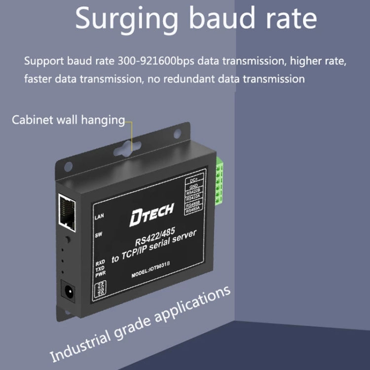 DTECH IOT9031B RS485/422 To TCP/IP Ethernet Serial Port Server, CN Plug - free shipping - PMC Jewellery - Order now!