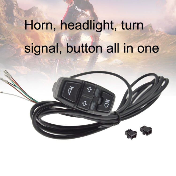 3 In 1 Switch Mountain Car Skateboard Horn Headlights Turn Switch(48V) - Electrical Instruments by PMC TechLife | Online Shopping South Africa | PMC TechLife | Buy Now Pay Later Mobicred