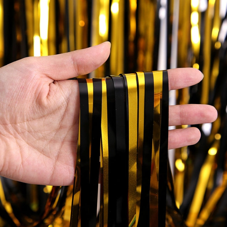 Black And Gold Rain Curtain Festival Party Decoration Props, Size: 1x2M - Holiday Decorations by PMC TechLife | Online Shopping South Africa | PMC TechLife