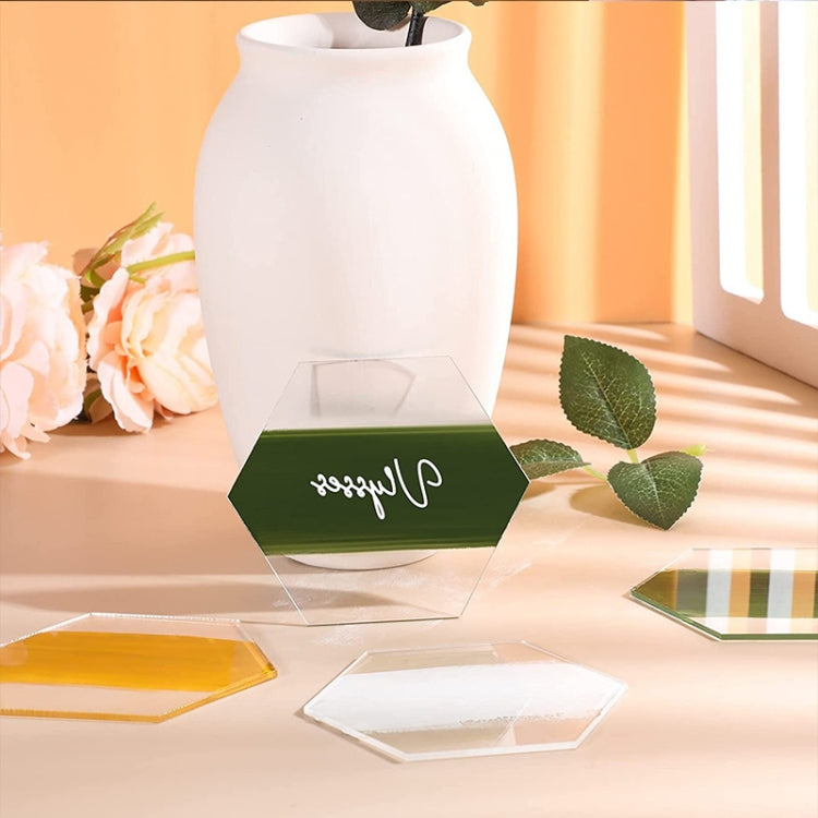 10 PCS Clear Hexagon Acrylic Seat Card Guest Business Card Logo Decoration DIY Board - Name Card Holder by PMC TechLife | Online Shopping South Africa | PMC TechLife
