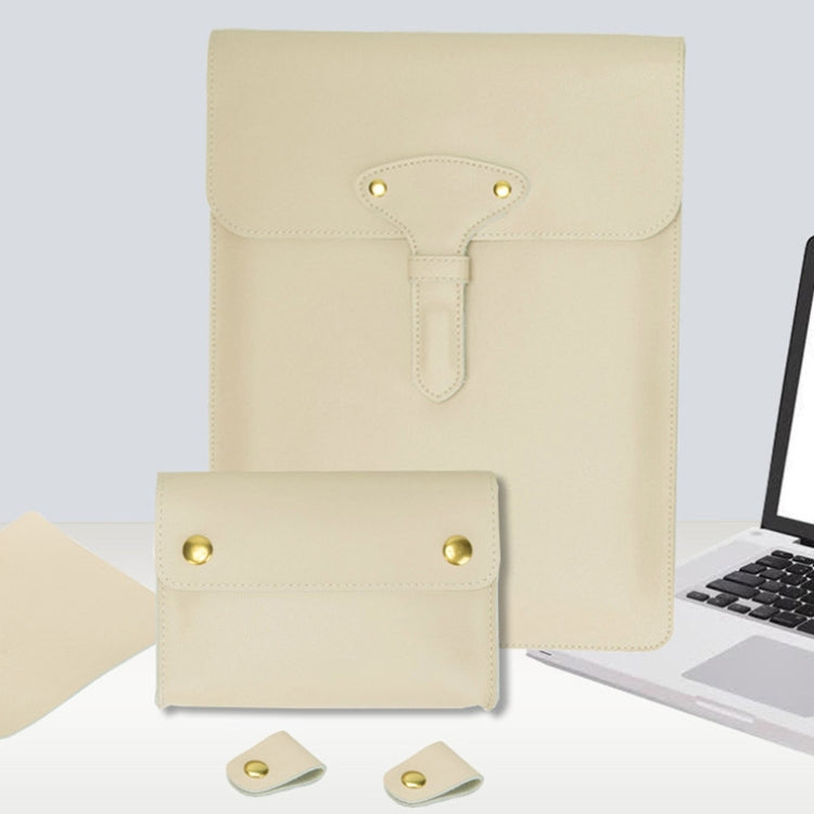 S177 3 In 1 Leather Waterproof Laptop Liner Bags, Size: 13 inches(Baby Blue) - free shipping - PMC Jewellery - Order now!