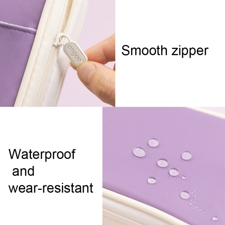 Angoo Macaron Double-layer Retractable Large-capacity Pencil Case Stationery Box(Dark Blue) - File Folder by Angoo | Online Shopping South Africa | PMC TechLife | Buy Now Pay Later Mobicred