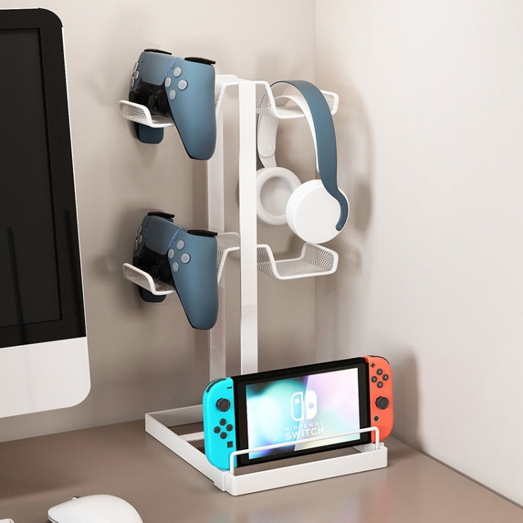 Desktop Headset Gamepad Game Console Storage Bracket(White) - Headset Stand by PMC TechLife | Online Shopping South Africa | PMC TechLife | Buy Now Pay Later Mobicred