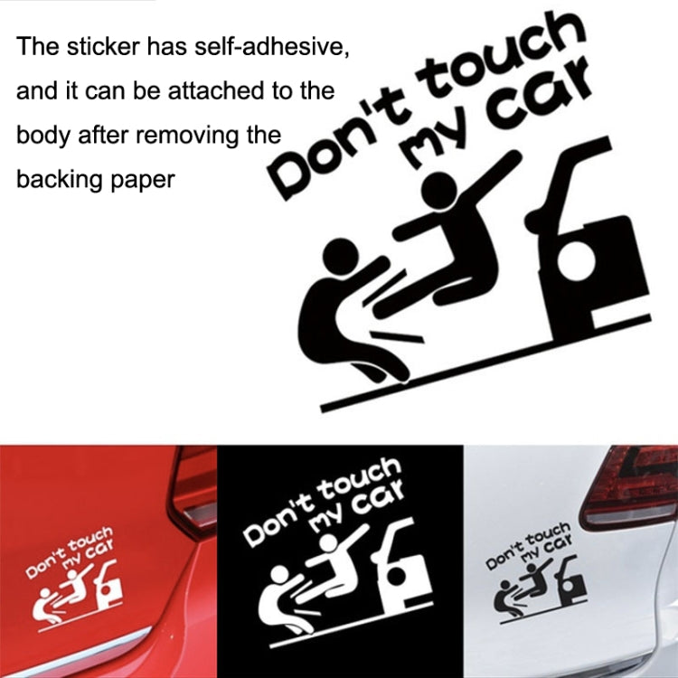 10PCS Reflective Funny Text Do Not Touch My Car Car Sticker(Black) - Decorative Sticker by PMC TechLife | Online Shopping South Africa | PMC TechLife | Buy Now Pay Later Mobicred