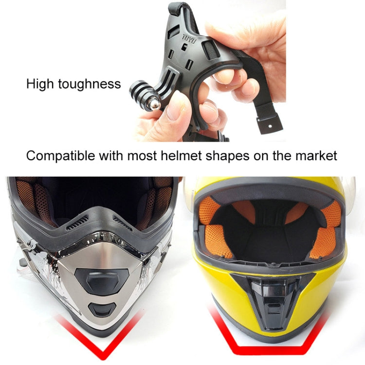 TUYU Motorcycle Helmet Chin Action Camera Mobile Phone Mounting Bracket Black Bracket+Mobile Phone Clip - Helmet Mount by TUYU | Online Shopping South Africa | PMC TechLife | Buy Now Pay Later Mobicred