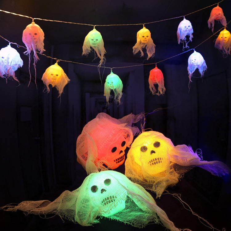 Halloween LED White Yarn Skull Ghost Festival Horror Atmosphere Decorative Lights, Style: 5m 20 Lights (White) - Halloween Decoration Lamps by PMC TechLife | Online Shopping South Africa | PMC TechLife | Buy Now Pay Later Mobicred