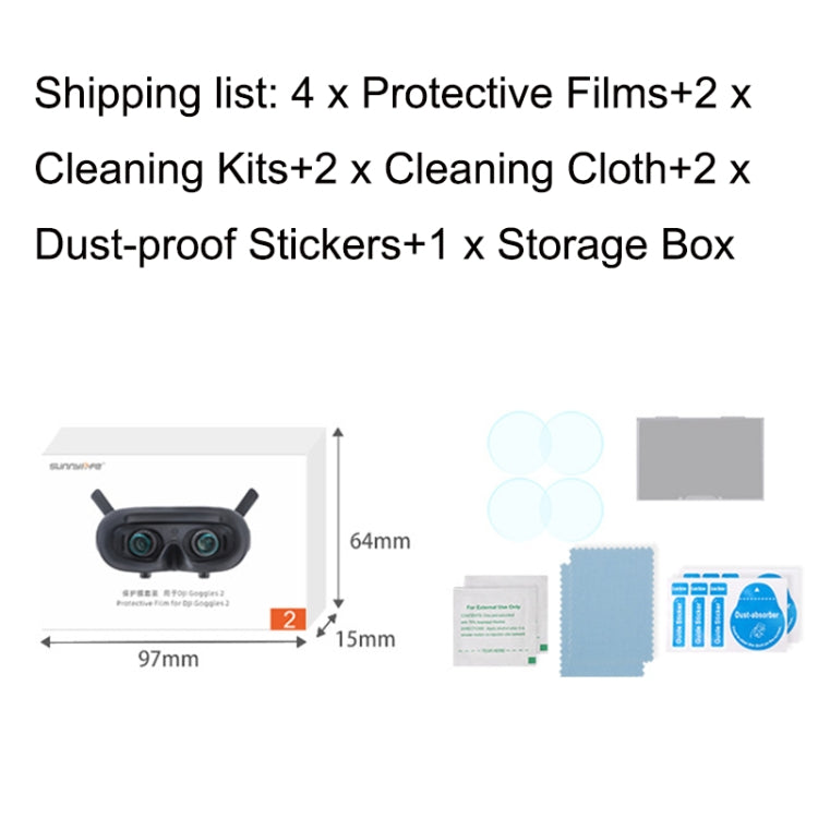 2 Pairs Sunnylife AT-BHM476 HD Explosion-proof Film Glasses Protector For DJI Goggles 2 - Protective Film & Stickers by Sunnylife | Online Shopping South Africa | PMC TechLife | Buy Now Pay Later Mobicred