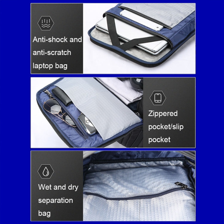 Bopai 61-121591 Multifunctional Anti-theft Laptop Business Backpack with USB Charging Hole(Black) - free shipping - PMC Jewellery - Order now!