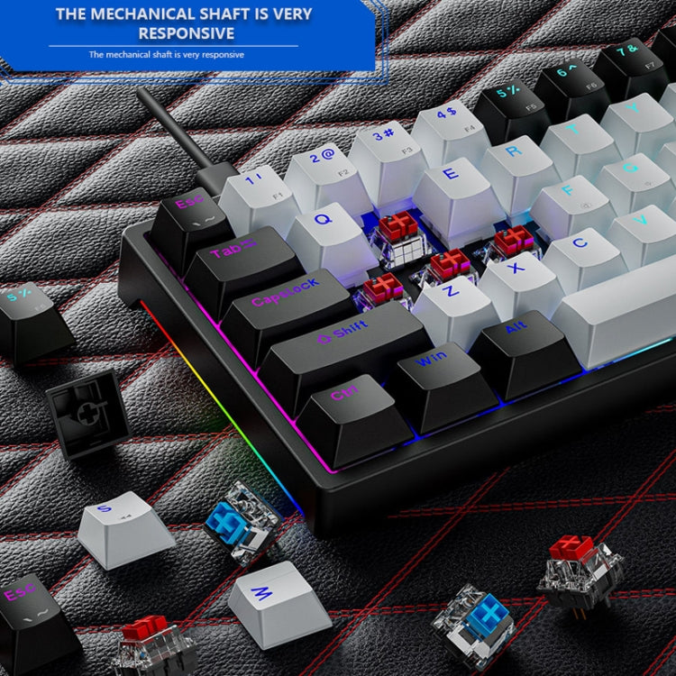 Dark Alien K710 71 Keys Glowing Game Wired Keyboard, Cable Length: 1.8m, Color: Blue Green Shaft - free shipping - PMC Jewellery - Order now!