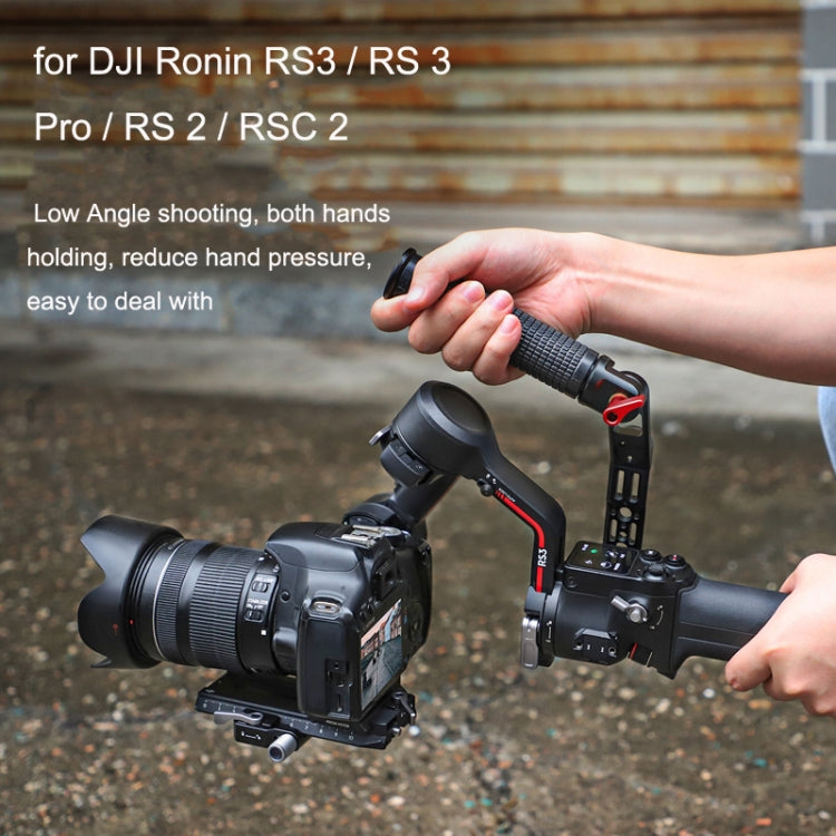 For DJI Ronin RS3 Pro Adjustable Angle Aluminum Alloy Handle Stabilizer(Black) - by PMC TechLife | Online Shopping South Africa | PMC TechLife