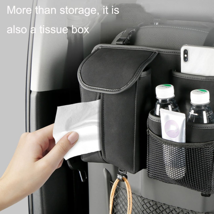 DE RAN FU Flip Fur Car Seat BackTissue Box Storage Hanging Bag With Hook(Blue) - Tissue Boxes by PMC TechLife | Online Shopping South Africa | PMC TechLife | Buy Now Pay Later Mobicred