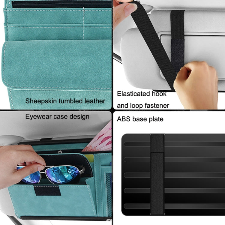 DE RAN FU Car Shade Glasses Box Storage Bag Car Flip Fur Glue Box Zipper Card Bag(Blue) - Stowing Tidying by DE RAN FU | Online Shopping South Africa | PMC TechLife | Buy Now Pay Later Mobicred