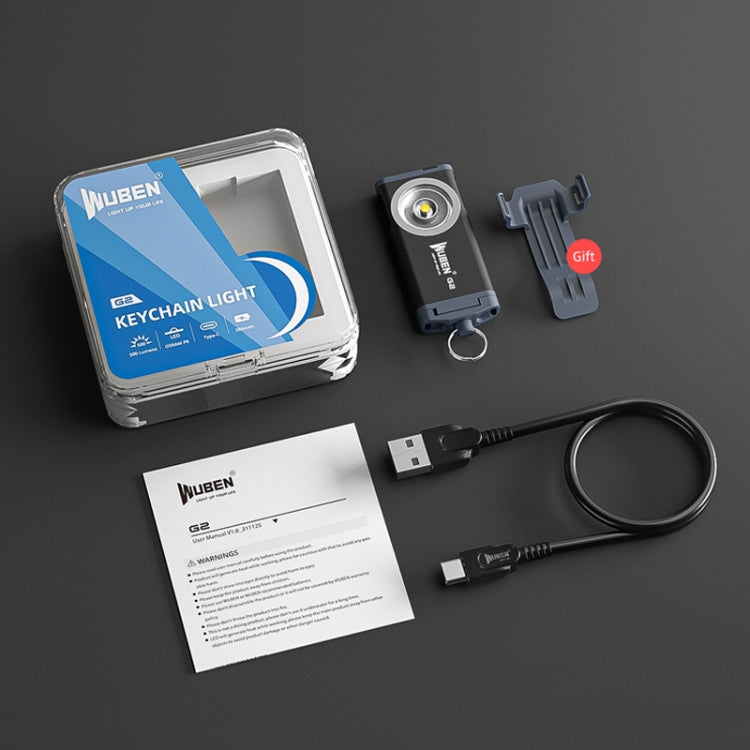 WUBEN G2 Strong Light LED Flashlight USB Outdoor Campers And Household Super Bright Key Chain Light(Black) - free shipping - PMC Jewellery - Order now!