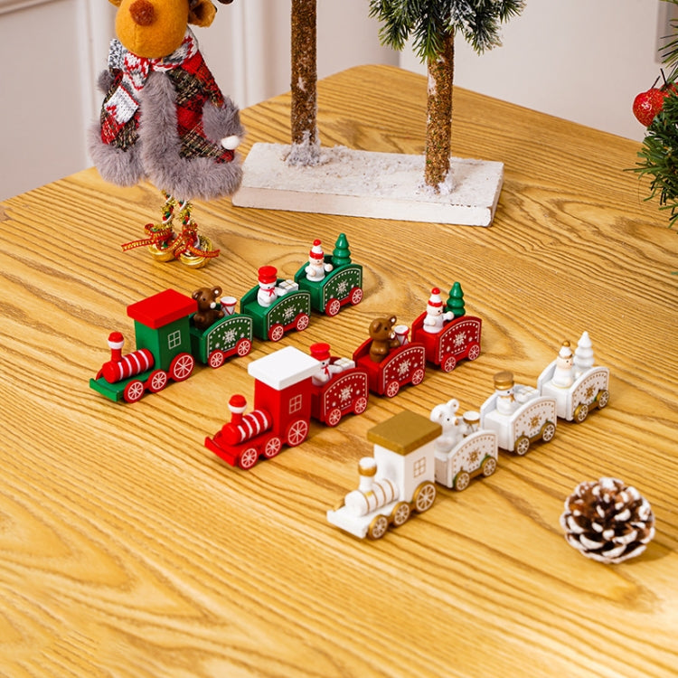 Christmas Decoration Wooden Train Kindergarten Christmas Festival Gift(Red 4 Section) - free shipping - PMC TechLife - Order now!