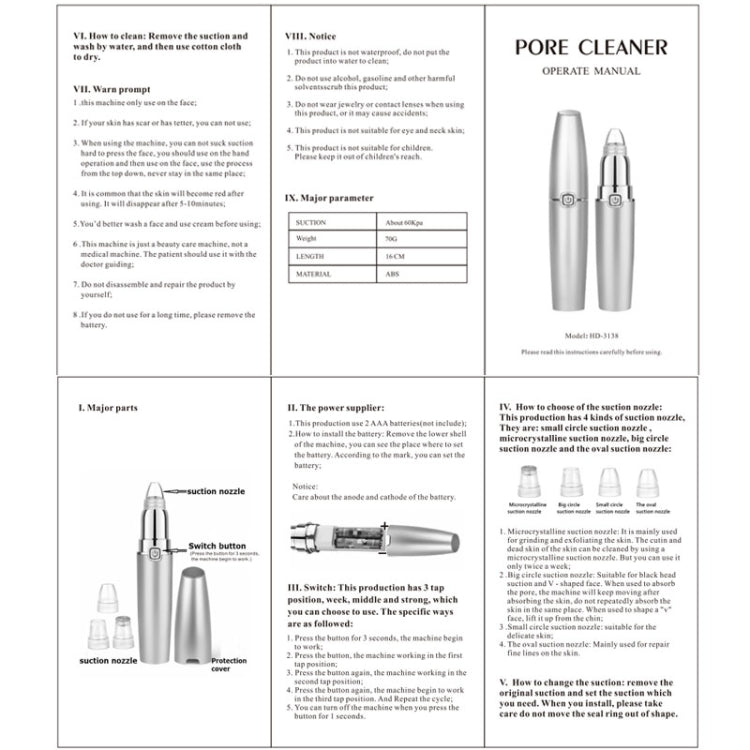 HD-3138 Electric Pore Cleaning Instrument Hot Compress To Export Acne Removing Blackhead Beauty Instrument(White) - free shipping - PMC TechLife - Order now!