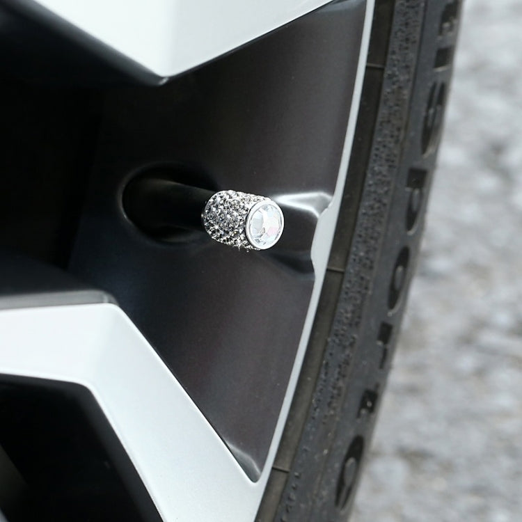 Car Tyre Aluminium Full Diamond Valve Cap With Seal(Lake Blue) - Tire Valve Caps by PMC TechLife | Online Shopping South Africa | PMC TechLife | Buy Now Pay Later Mobicred