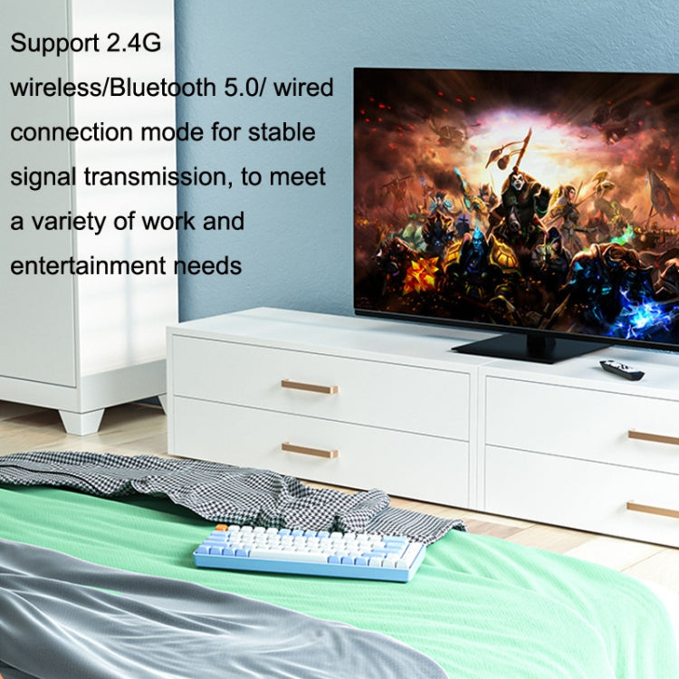 LANGTU GK65 65 Keys Wireless / Bluetooth / Wired Three Model Game Mechanical Keyboard, Cable Length: 1.5m(Milk White) - free shipping - PMC Jewellery - Order now!