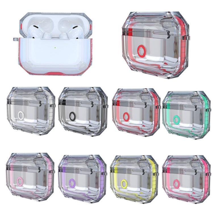 For AirPodS Pro RJT-AP-03 Bluetooth Earphone Transparent Soft Case TPU Protection Cover(Violet) - For AirPods Pro by PMC Jewellery | Online Shopping South Africa | PMC Jewellery | Buy Now Pay Later Mobicred